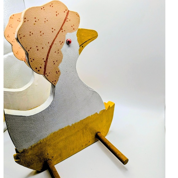 Handmade Other - Vintage Wooden Goose Cookbook Countertop Display Rack Adjustable Shelf Cottage